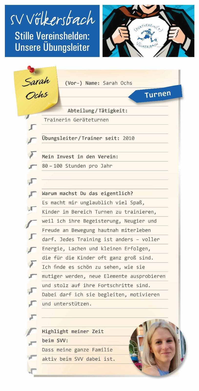 Steckbrief Sarah Ochs