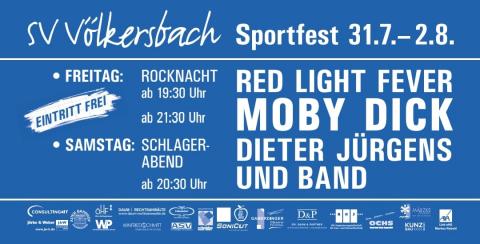 Sportfest SV Völkersbach 31.07.-02.08 - Live Bands und gutes Essen